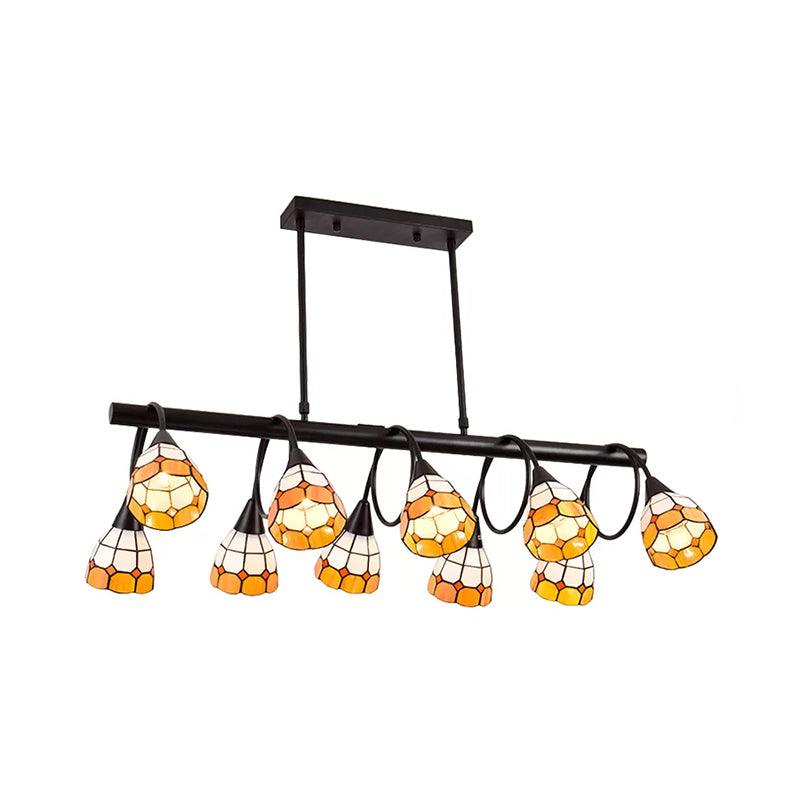 6/10 Lights Kitchen Island Lighting Tiffany Stylish Blue Orange Yellow Hanging Lamp - Rebooters