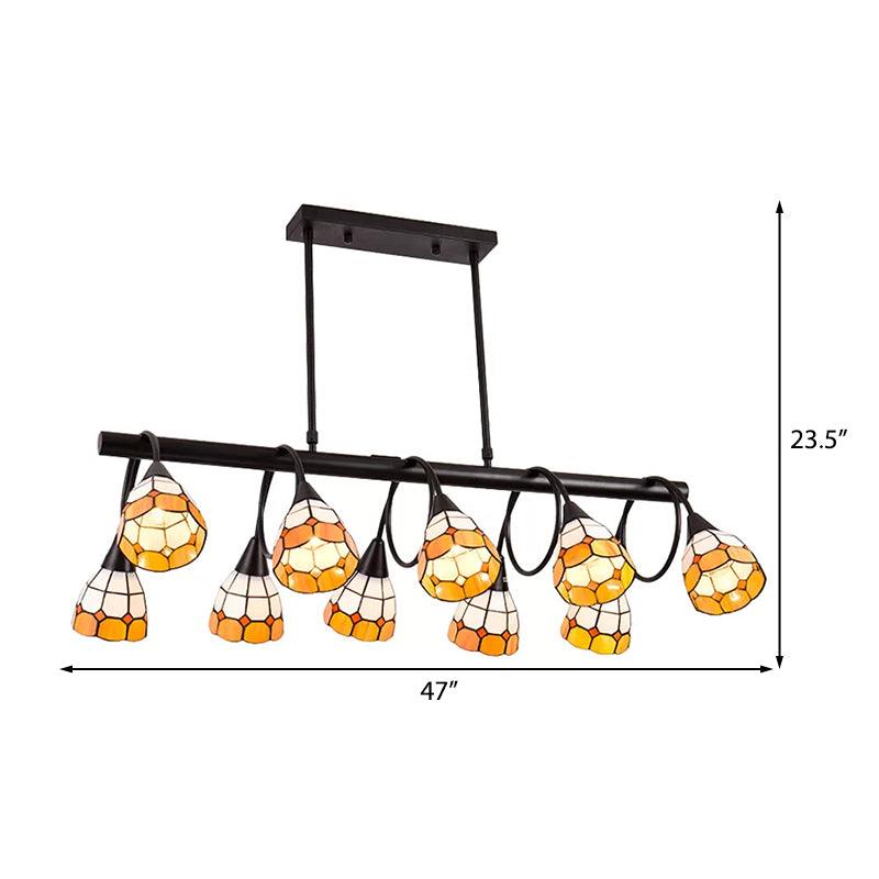 6/10 Lights Kitchen Island Lighting Tiffany Stylish Blue Orange Yellow Hanging Lamp - Rebooters