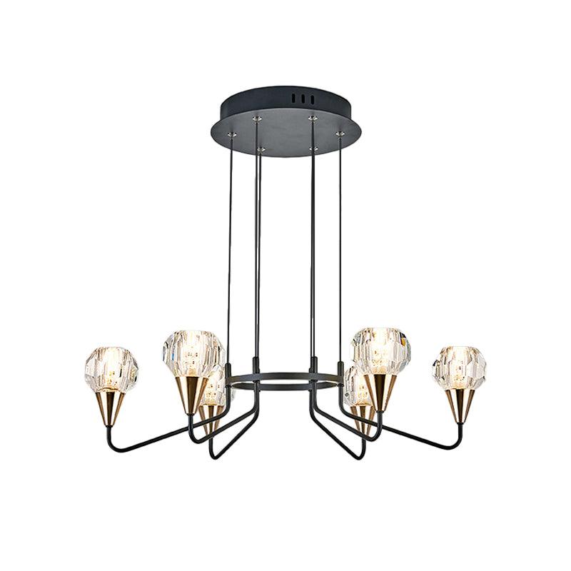 6/8 Bulbs Living Room Suspension Light Minimalism Black Chandelier - Rebooters
