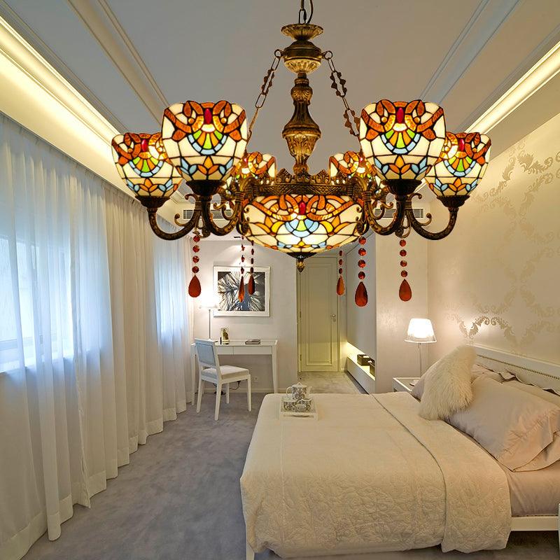 Baroque Style Chandeliers for Dining Room Art Glass Fixture - Rebooters