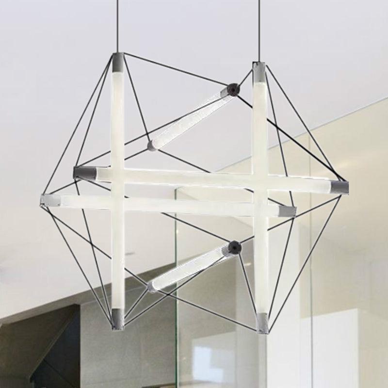 3/6 Lights Hanging Chandelier Contemporary Silver Lighting - Rebooters