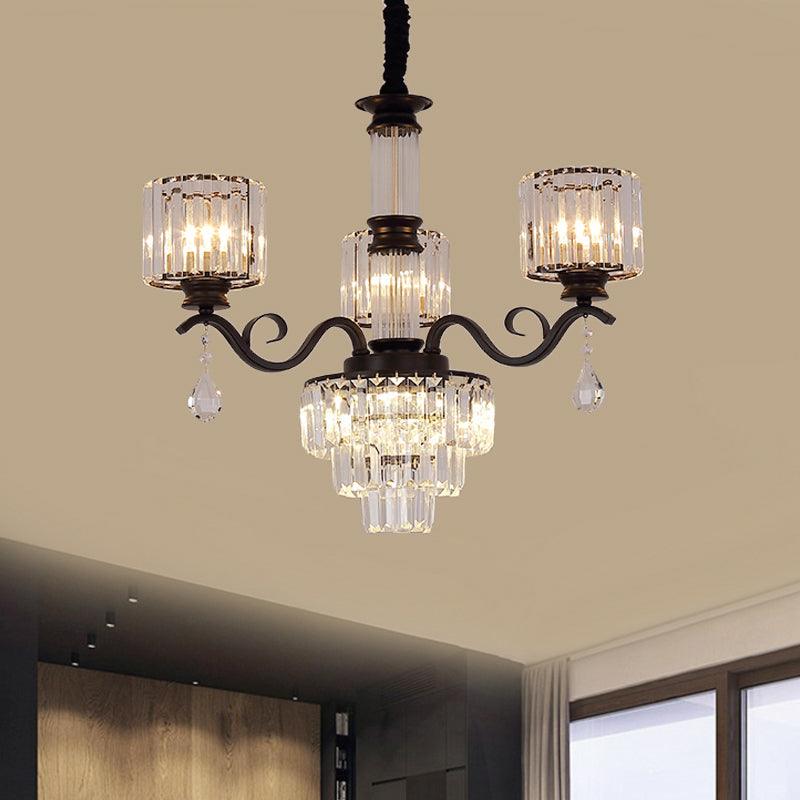 3-Tier Chandelier Lamp Minimalist Clear Crystal Ceiling Light - Rebooters