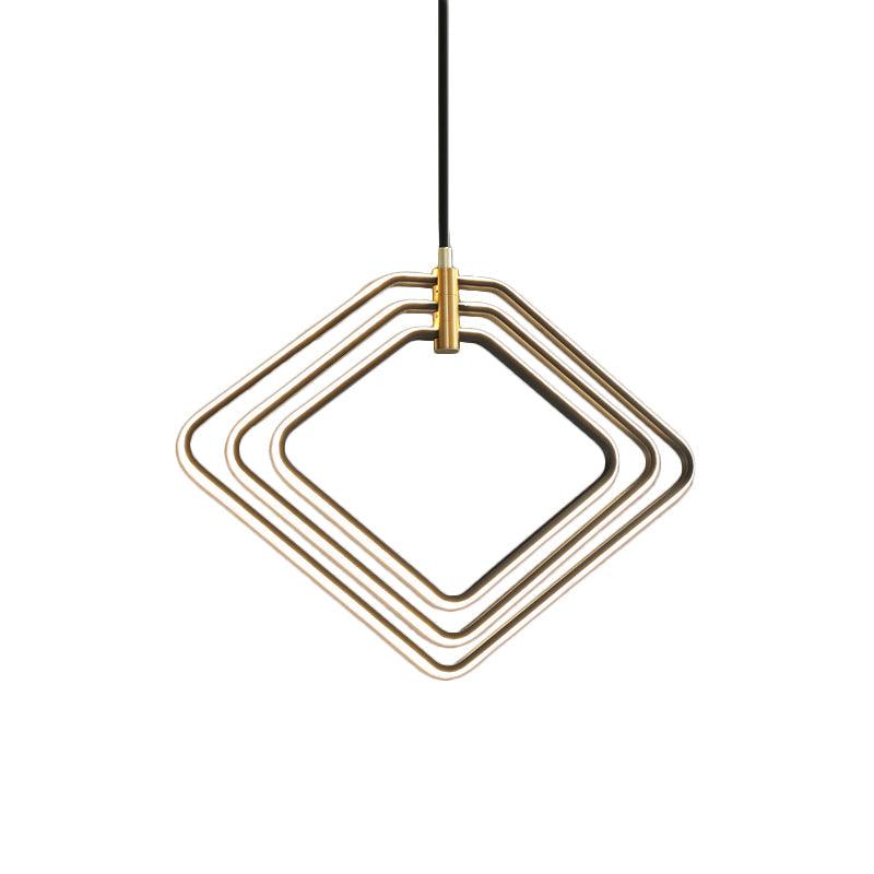 13"/16" W Rhombus Chandelier Lamp Modern Metal Ceiling Light - Rebooters