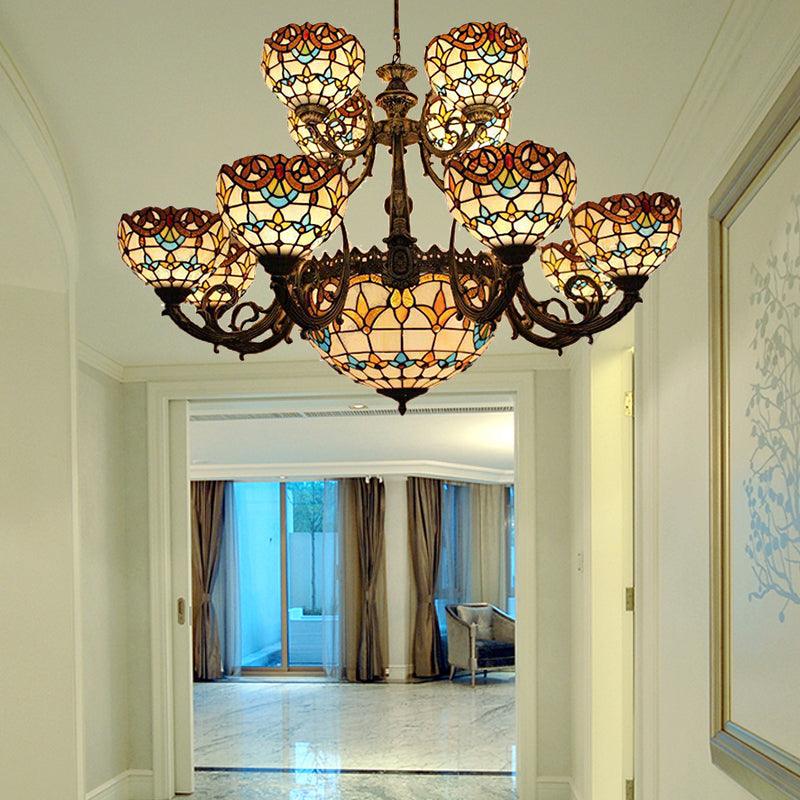 Baroque Style Extra Large Chandeliers 26/13-Light Art Glass Pendant Ceiling Lamp - Rebooters