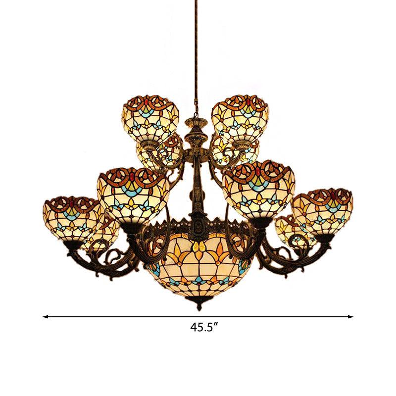 Baroque Style Extra Large Chandeliers 26/13-Light Art Glass Pendant Ceiling Lamp - Rebooters