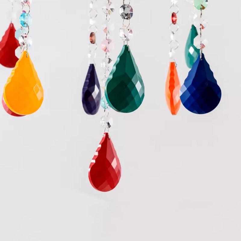Beautiful Multi-Color Chandelier Candle 6 Lights Glass Pendant Light - Rebooters