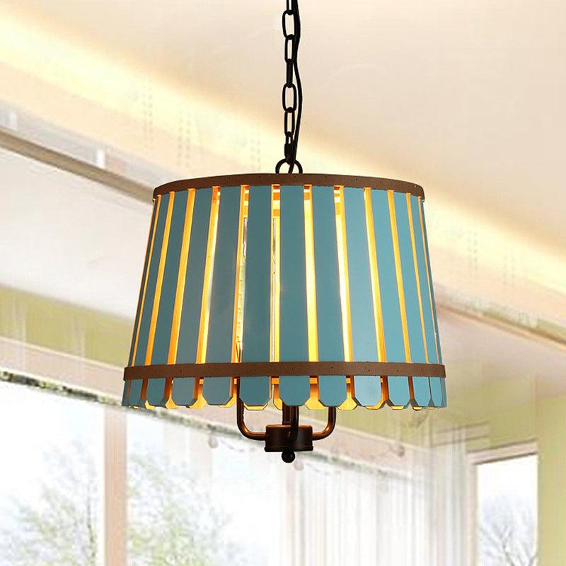 12.5"/16.5" Wide Slatted Chandelier Light Fixture Modern Wooden Pendant for Dining Room - Rebooters