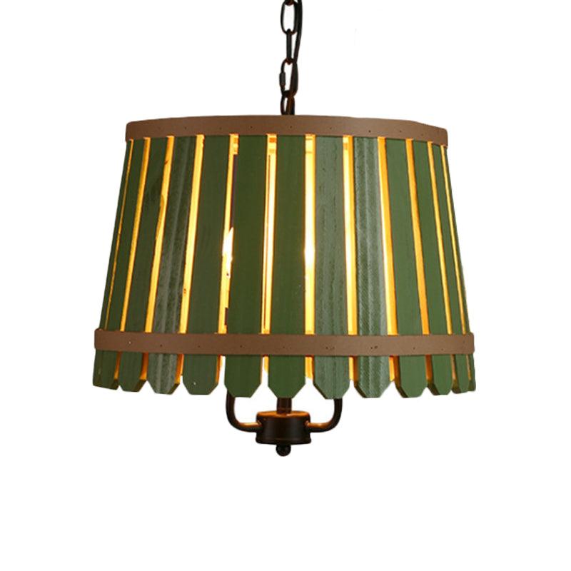 12.5"/16.5" Wide Slatted Chandelier Light Fixture Modern Wooden Pendant for Dining Room - Rebooters