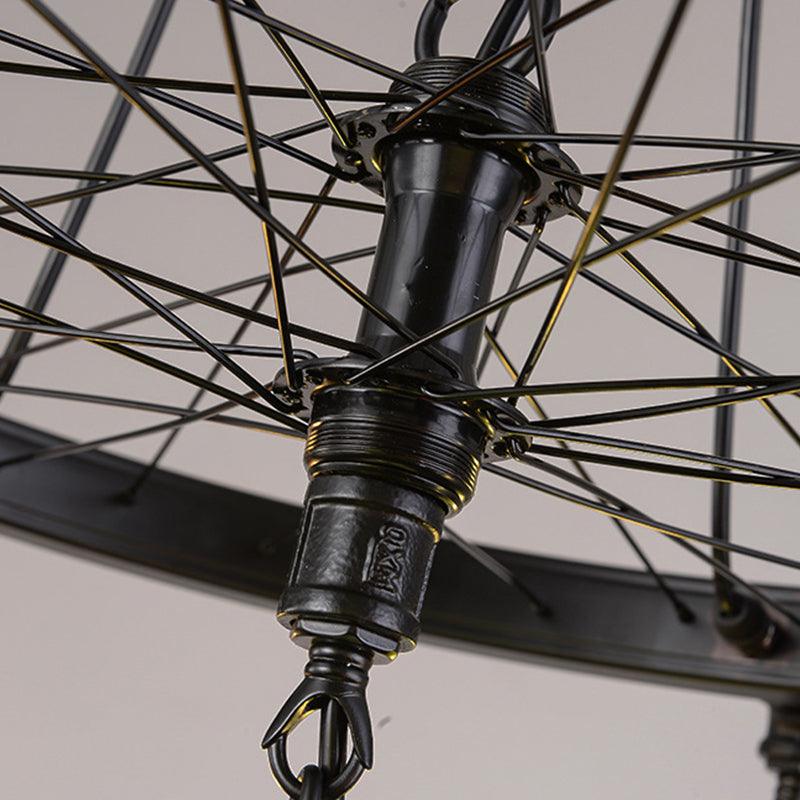 2 Tiers Star Chandelier Lamp Vintage Stained Glass Ceiling Light Fixture in Black Finish - Rebooters