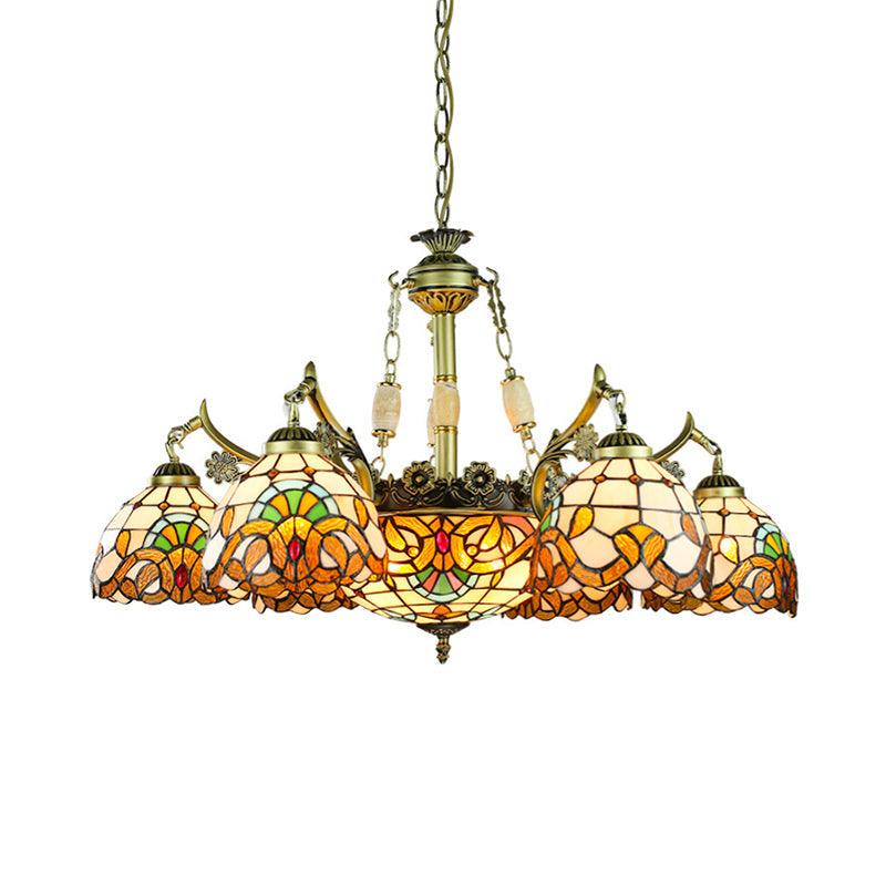 9/11 Lights Living Room Chandelier Lamp Victorian Yellow Pendant Light - Rebooters