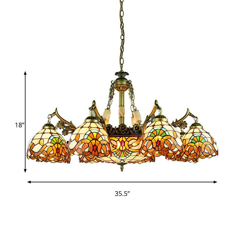 9/11 Lights Living Room Chandelier Lamp Victorian Yellow Pendant Light - Rebooters
