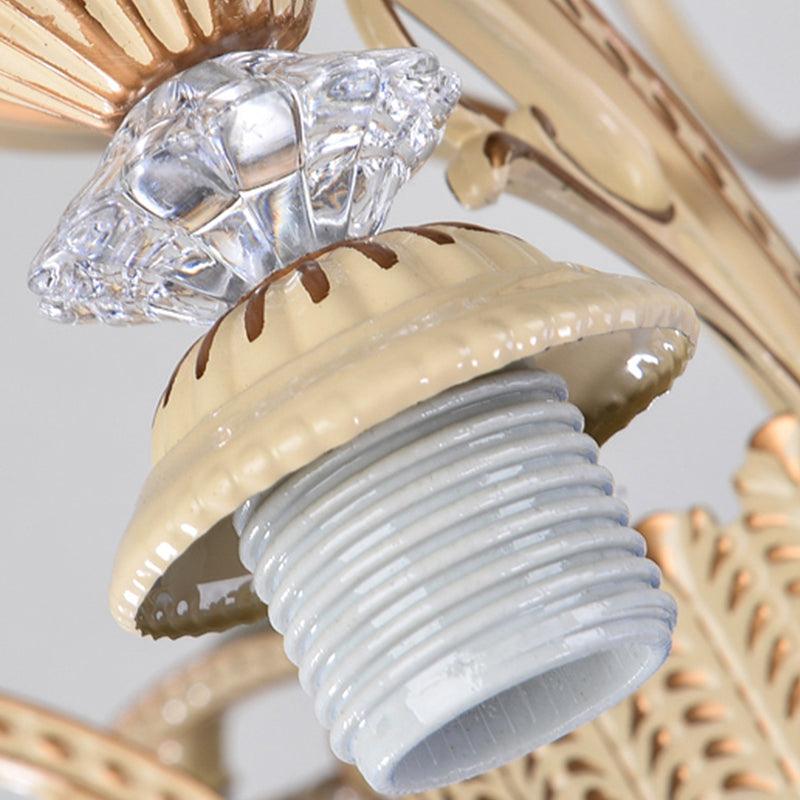 9-Light Chandelier Lighting Tiffany Grid Patterned Stained Glass Ceiling Lamp in Blue - Rebooters