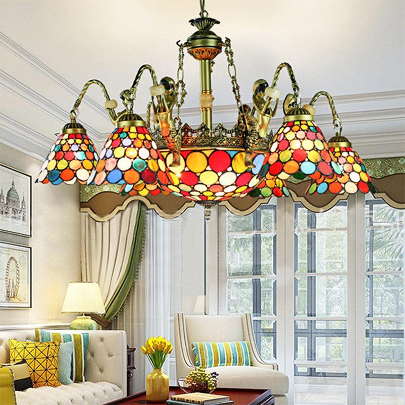 Antique Bronze Conical Pendant Light Tiffany 9/11 Lights - Rebooters