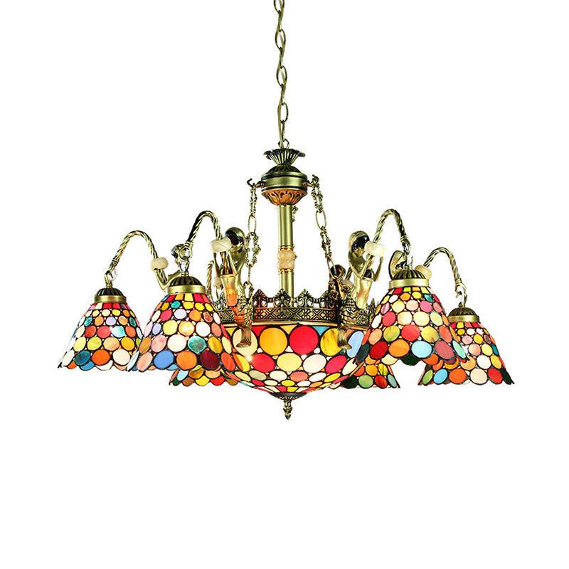 Antique Bronze Conical Pendant Light Tiffany 9/11 Lights - Rebooters