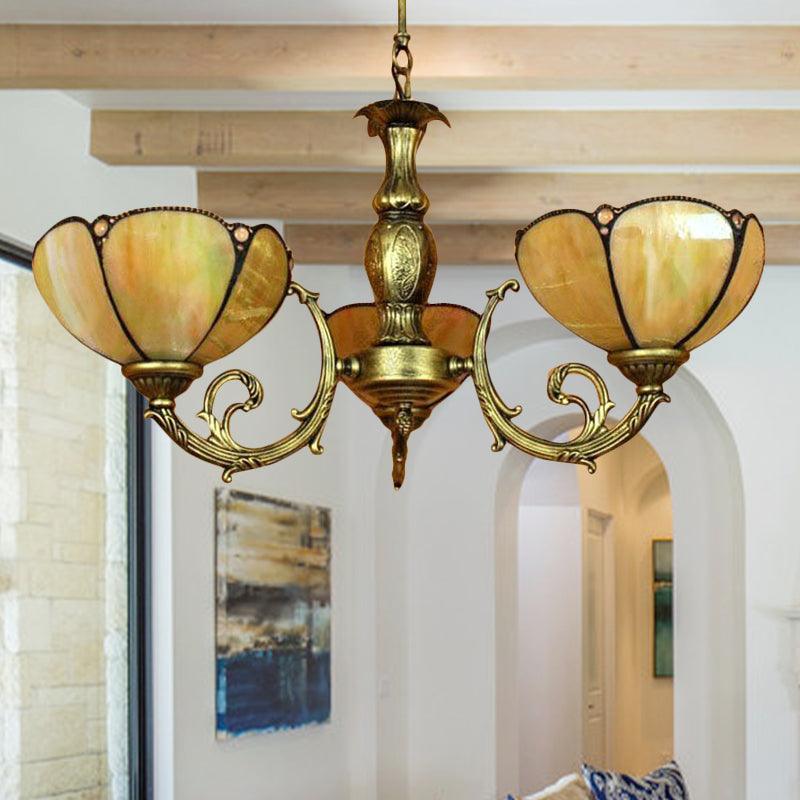 6/3 Bulbs Traditional Tiffany Dome Hanging Light Chandelier - Rebooters