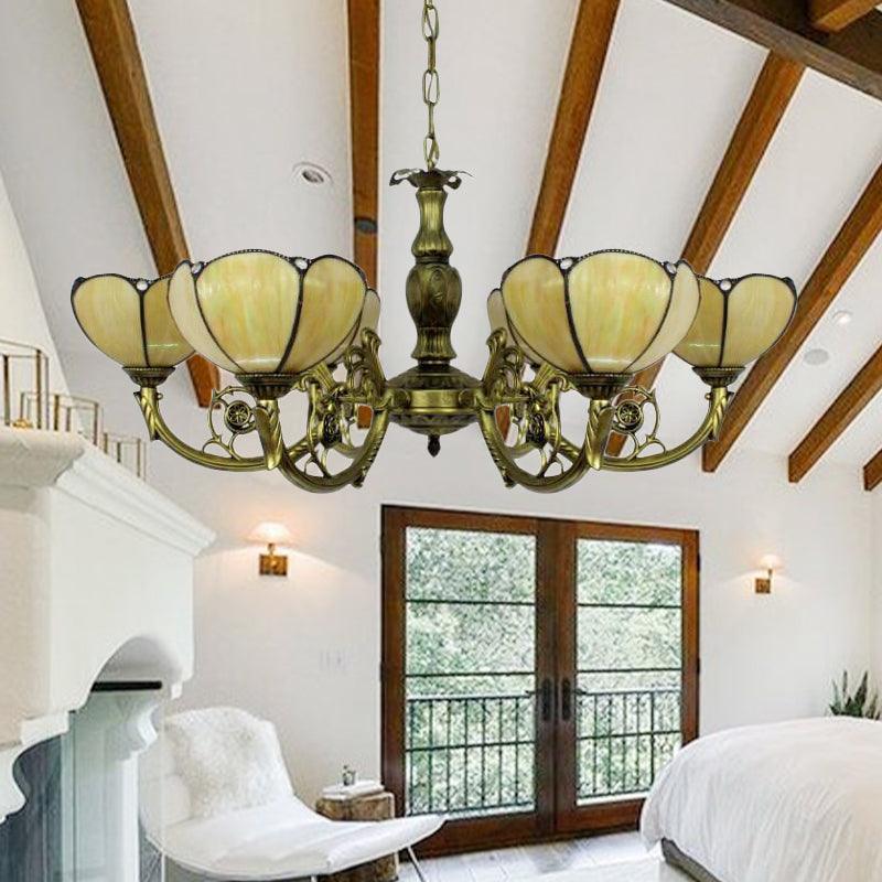 6/3 Bulbs Traditional Tiffany Dome Hanging Light Chandelier - Rebooters