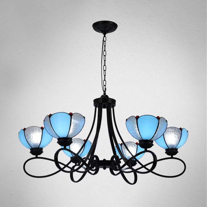 3/5 Lights Scalloped Cone Hanging Chandelier Baroque Lighting - Rebooters