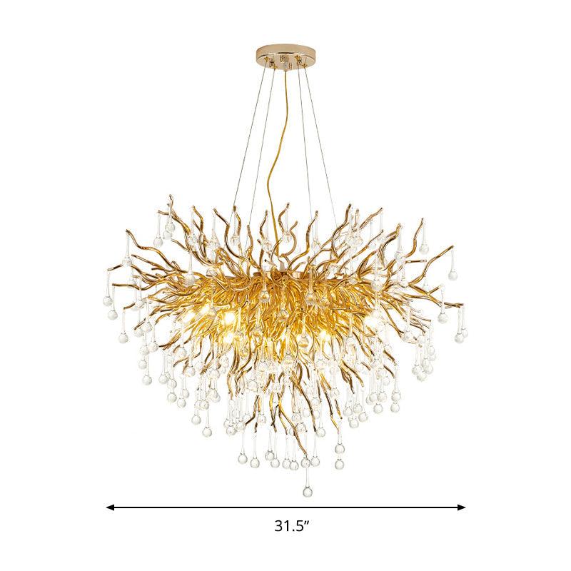 23.5"/31.5" W Clear Crystal Raindrop Hanging Chandelier - Rebooters