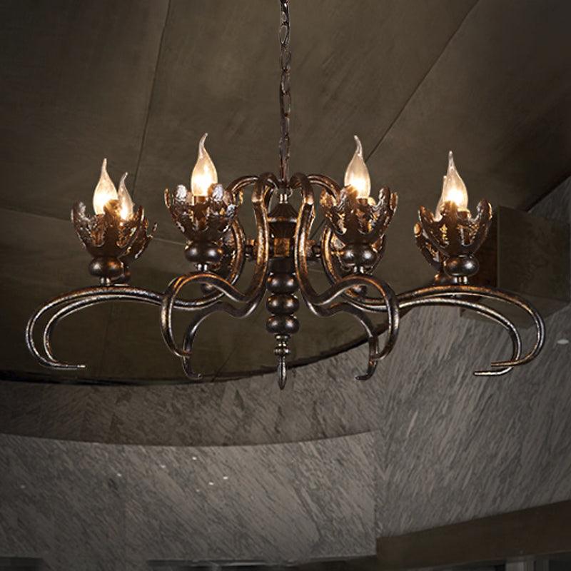 Antique Stylish Candle Chandelier with Twist Arm Light - Rebooters