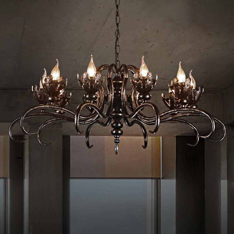 Antique Stylish Candle Chandelier with Twist Arm Light - Rebooters