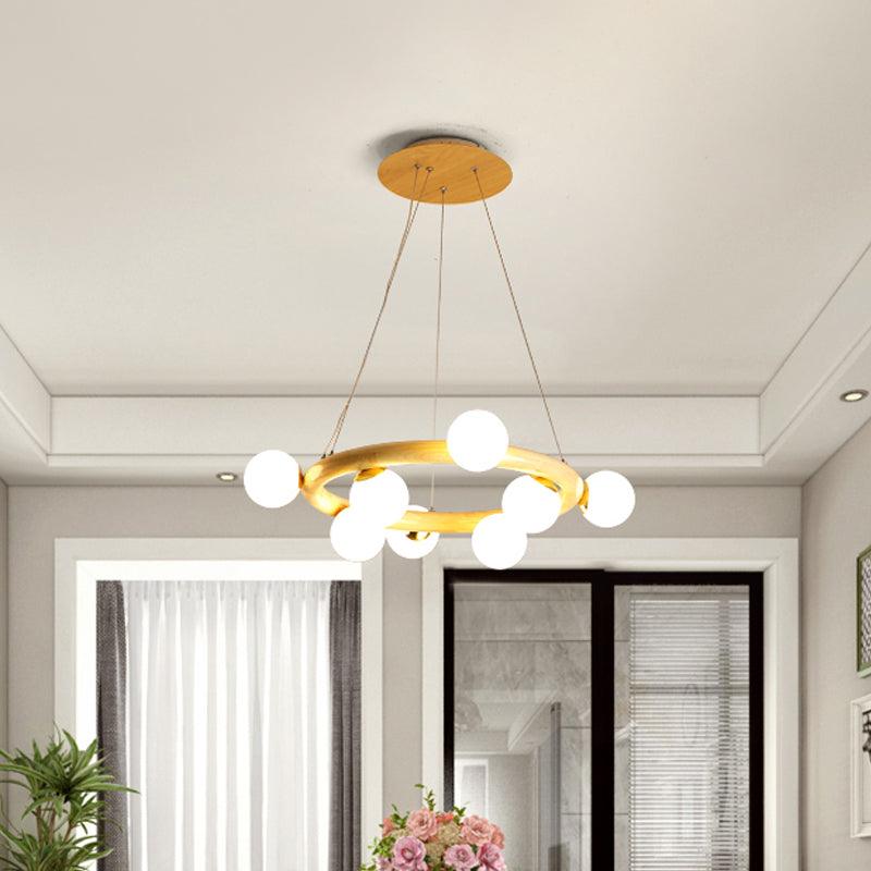 Beige Global Ceiling Lamp Modern 8/10 Bulbs Frosted Glass Chandelier - Rebooters