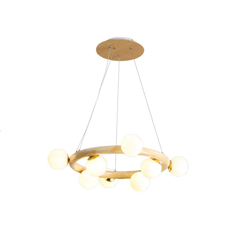 Beige Global Ceiling Lamp Modern 8/10 Bulbs Frosted Glass Chandelier - Rebooters