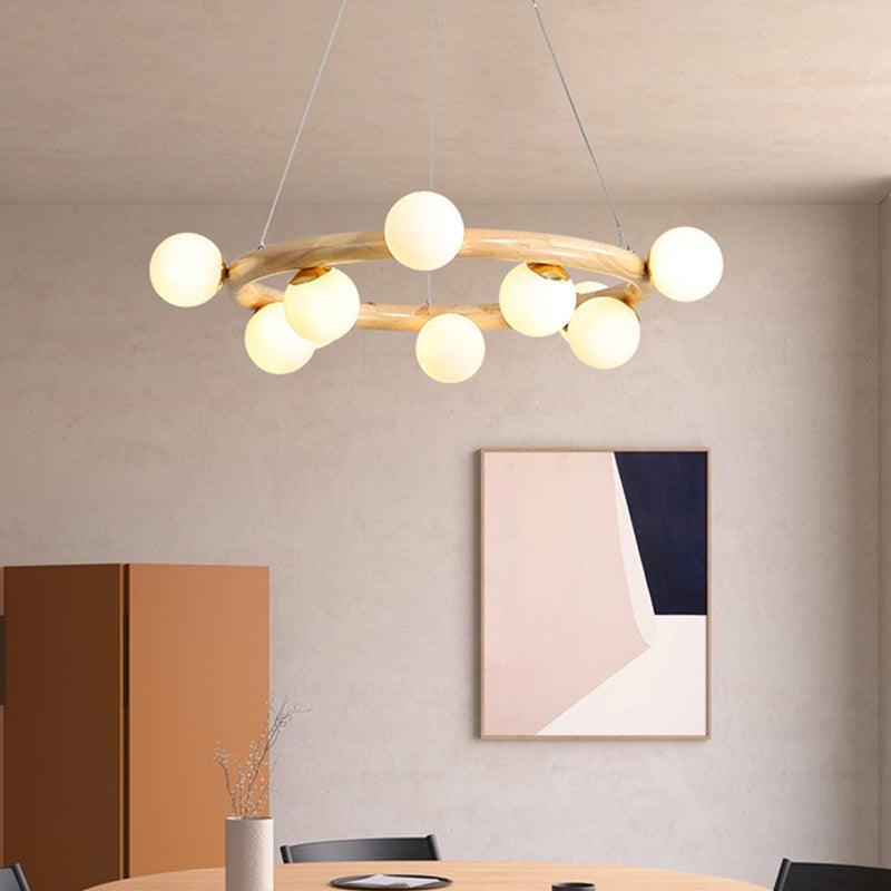 Beige Global Ceiling Lamp Modern 8/10 Bulbs Frosted Glass Chandelier - Rebooters