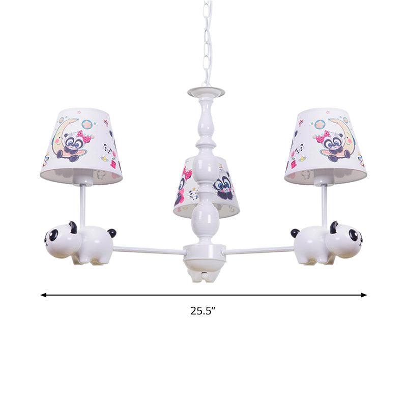 Baby Bedroom Panda Chandelier with Tapered Shade Light - Rebooters