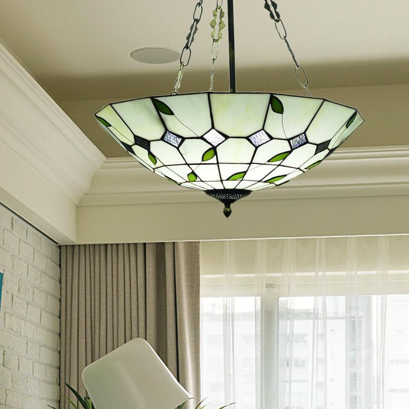 12"/16"/19.5" W Bowl Shade Ceiling Pendant Stained Glass Chandelier - Rebooters
