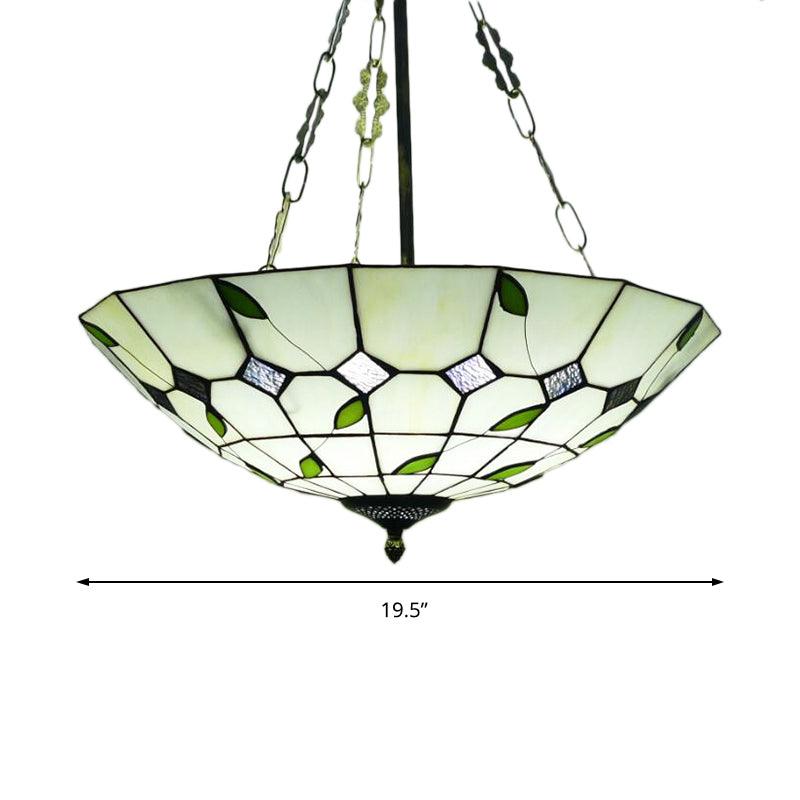 12"/16"/19.5" W Bowl Shade Ceiling Pendant Stained Glass Chandelier - Rebooters