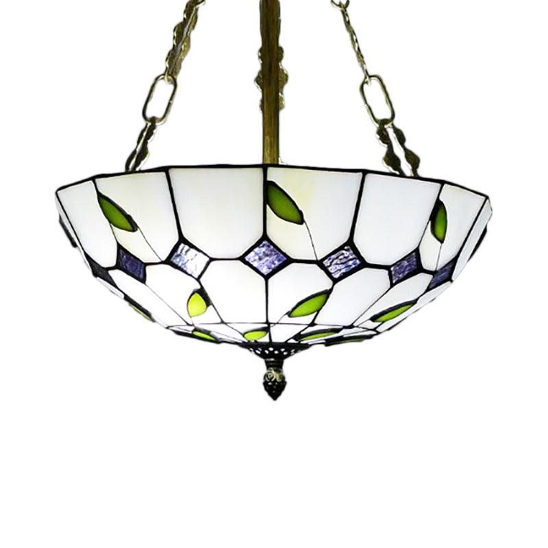 12"/16"/19.5" W Bowl Shade Ceiling Pendant Stained Glass Chandelier - Rebooters