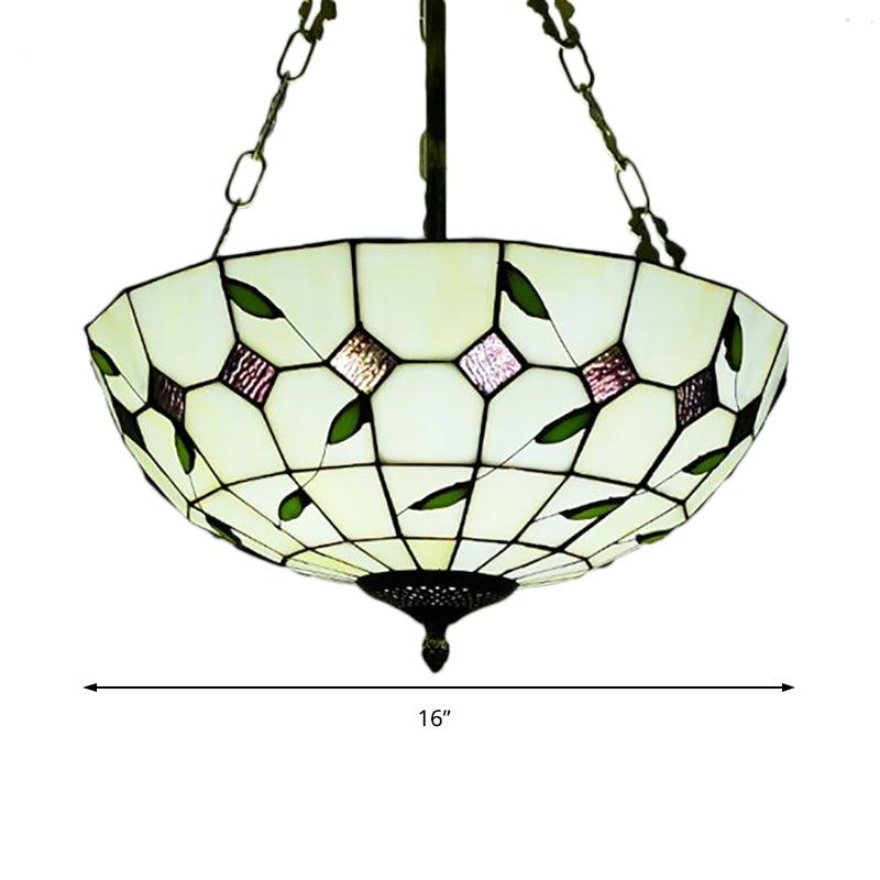 12"/16"/19.5" W Bowl Shade Ceiling Pendant Stained Glass Chandelier - Rebooters
