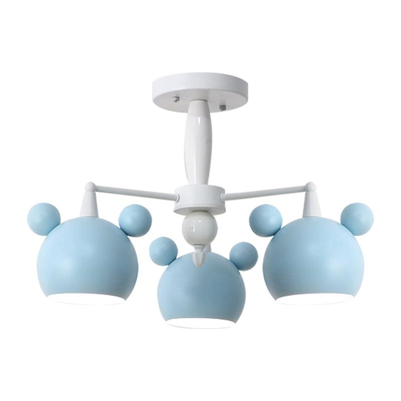 Macaron Stylish Suspension Light Bear Shade Metal Hanging Light - Rebooters