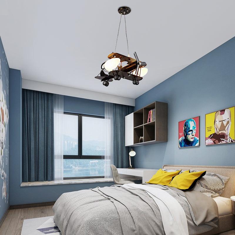 Vintage Propeller Airplane Hanging Light Metal 3 Heads Ceiling Pendant - Rebooters