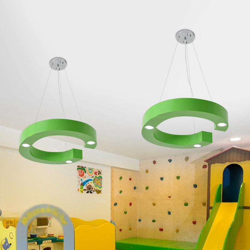 A/B/C-Shape Acrylic Ceiling Hang Fixture Macaroon LED Chandelier for Baby Room - Rebooters