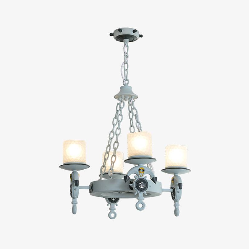 4 Heads Parlor Chandelier Light Children Blue Brown Lamp Kit - Rebooters