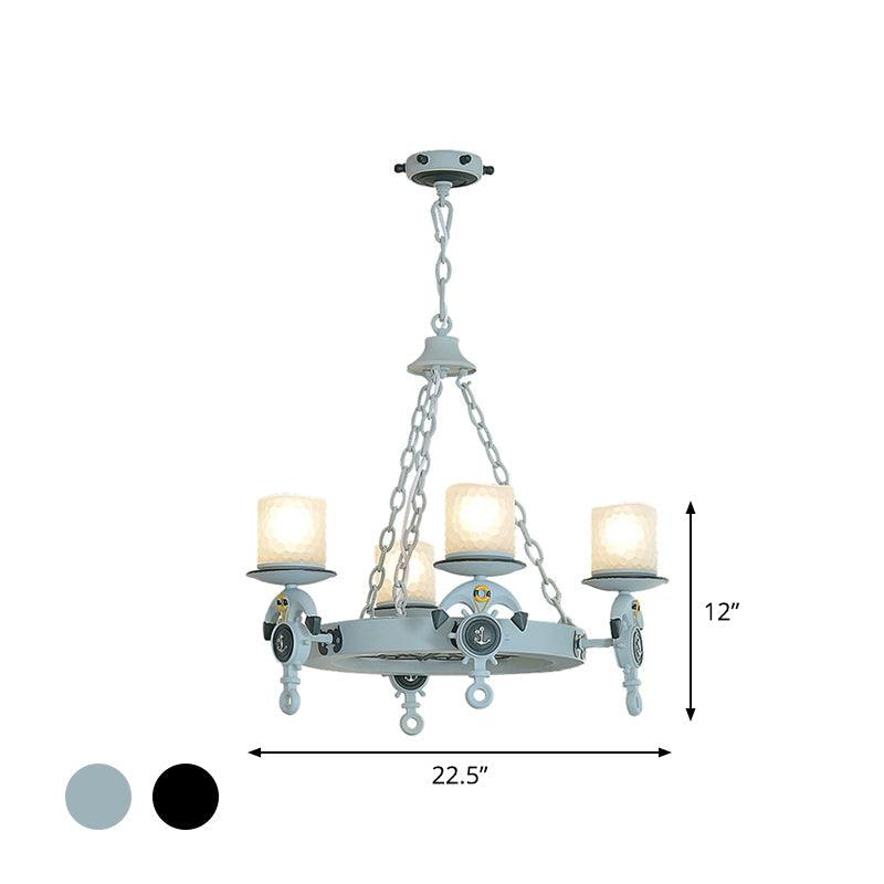 4 Heads Parlor Chandelier Light Children Blue Brown Lamp Kit - Rebooters