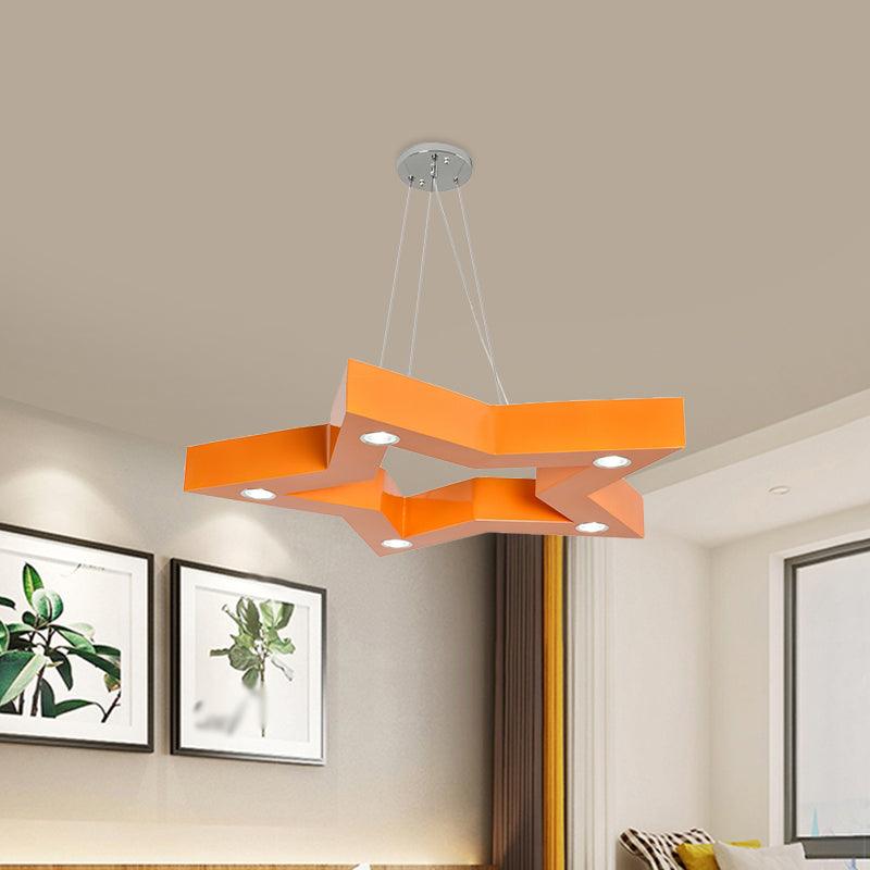 Acrylic Five-Pointed Star LED Ceiling Chandelier Macaroon - Rebooters