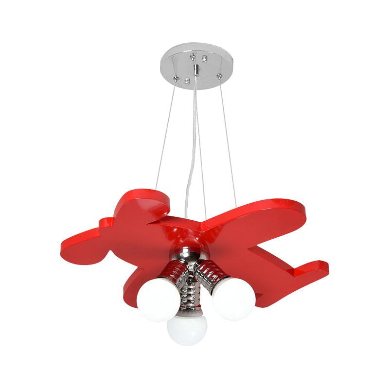 Battle-Plane Kindergarten Chandelier Lamp Acrylic 3 Heads Hanging Light - Rebooters