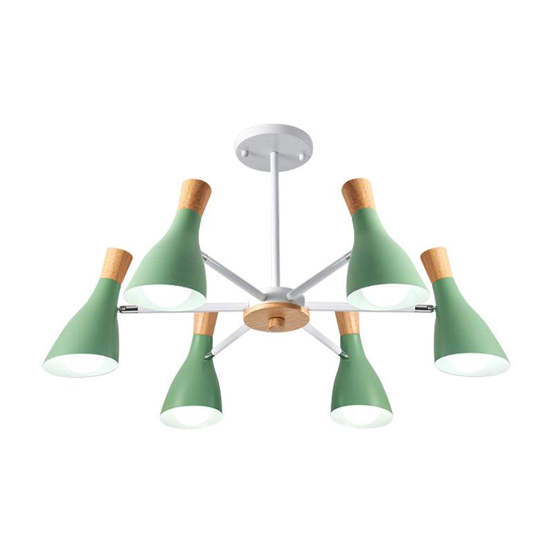 6 Lights Bottle Hanging Light Nordic Style Metal Chandelier - Rebooters