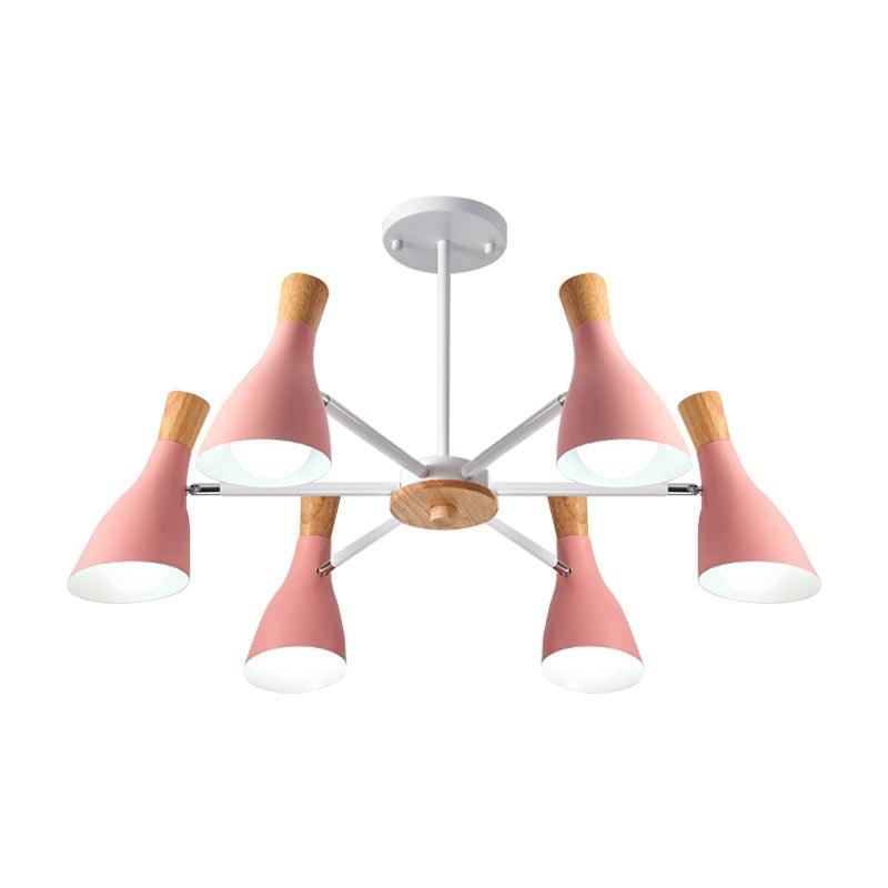 6 Lights Bottle Hanging Light Nordic Style Metal Chandelier - Rebooters