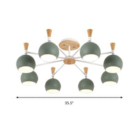 Macaron Nordic Orb Hanging Pendant 8 Bulbs Chandelier Light - Rebooters