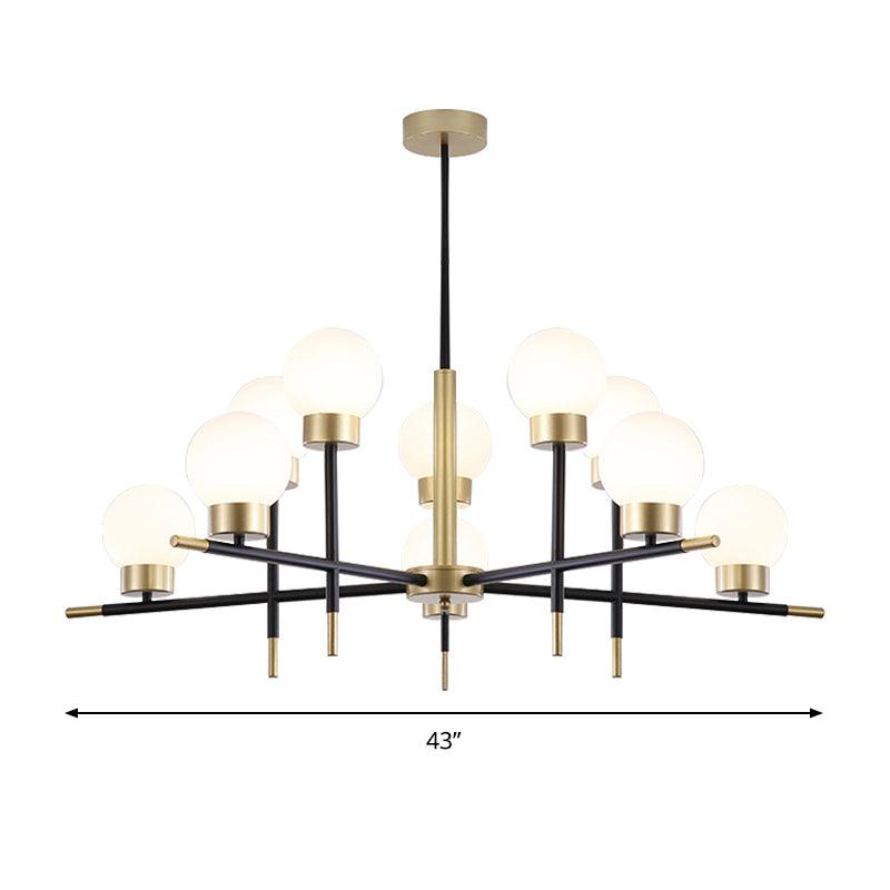 Contemporary Globe Shade Chandelier Multi-Head Metal Pendant Lamp - Rebooters