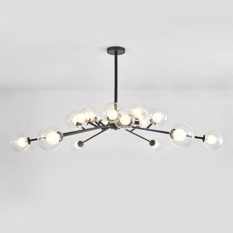 Restaurant Hotel Branch Large Chandelier Metal 15/18 Lights Modern Black Gold Hanging Lamp - Rebooters