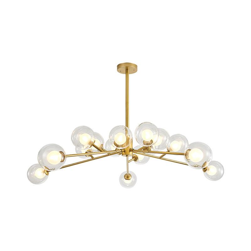 Restaurant Hotel Branch Large Chandelier Metal 15/18 Lights Modern Black Gold Hanging Lamp - Rebooters