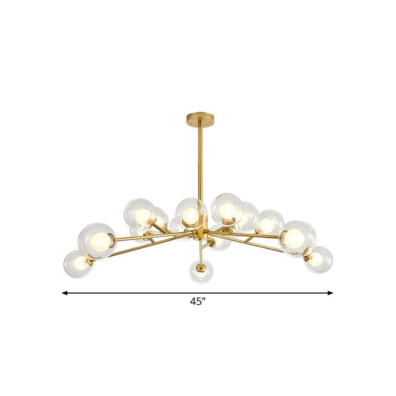 Restaurant Hotel Branch Large Chandelier Metal 15/18 Lights Modern Black Gold Hanging Lamp - Rebooters