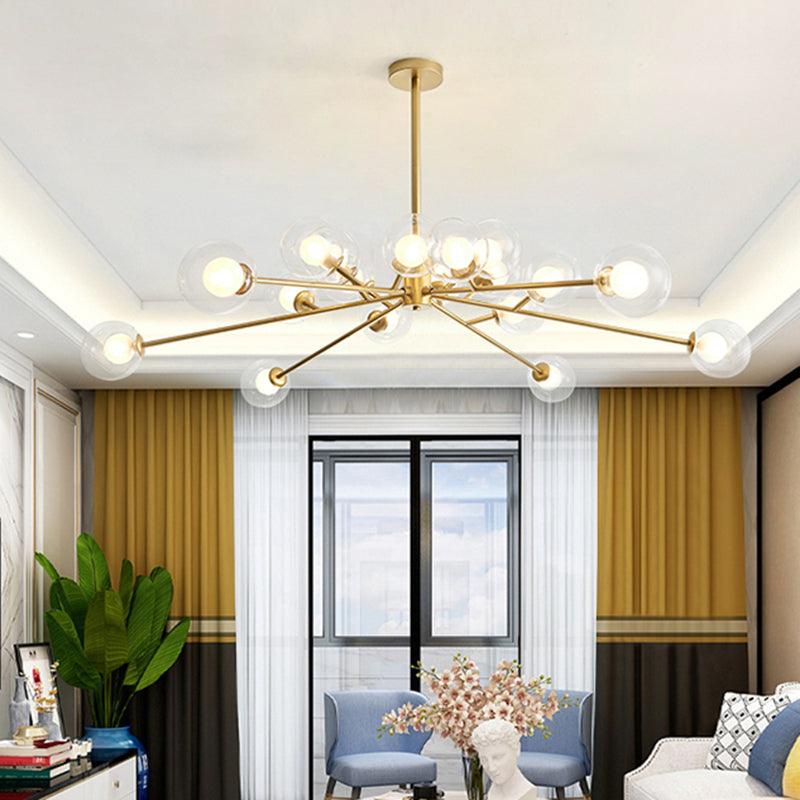 Restaurant Hotel Branch Large Chandelier Metal 15/18 Lights Modern Black Gold Hanging Lamp - Rebooters