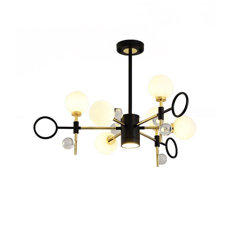 6/8 Light Hanging Chandelier Modern Nordic Style Black Pendant Light - Rebooters