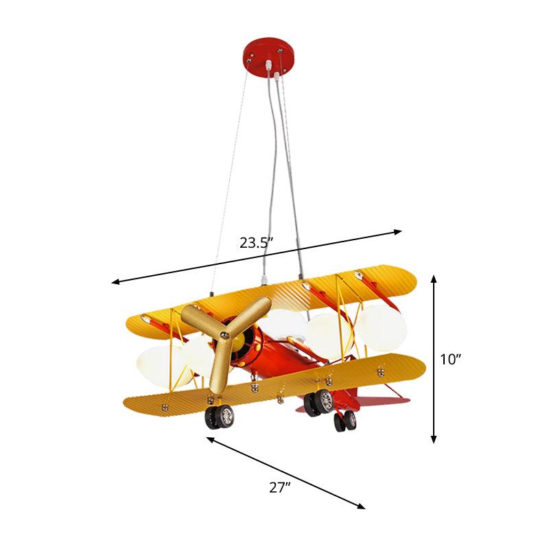 Aircraft Metallic Pendant Chandelier Contemporary LED Red Fixture - Rebooters