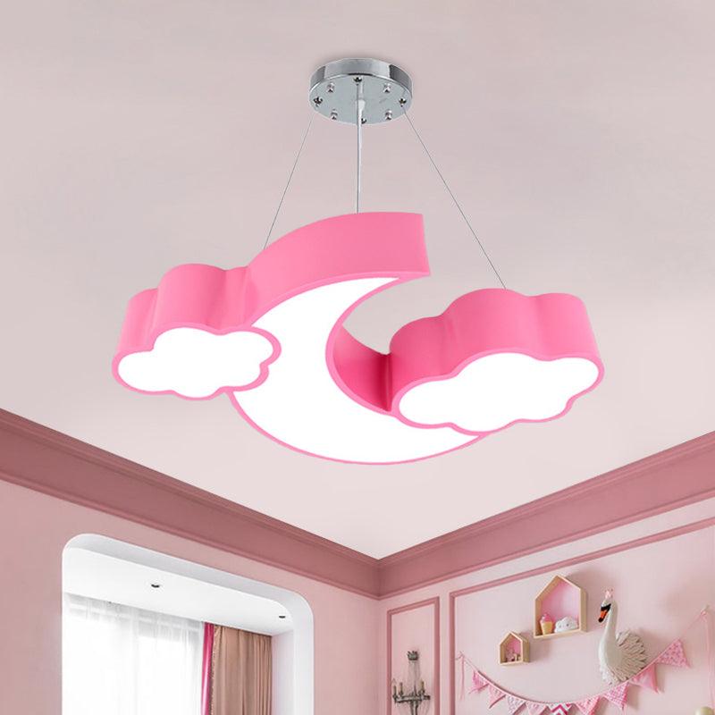 Acrylic Cloud and Moon Ceiling Pendant Modern LED Chandelier - Rebooters